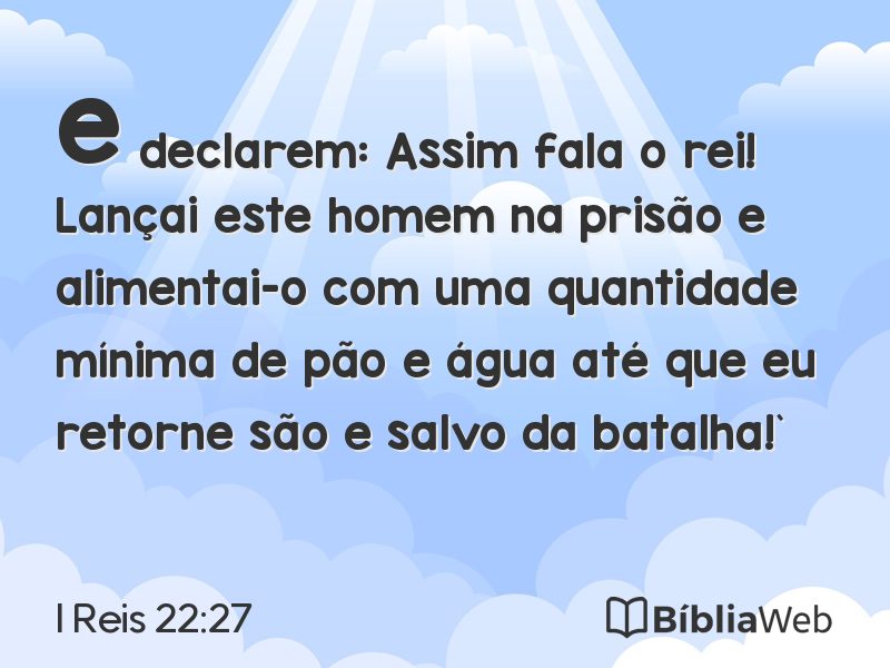 I Reis 22:27 em imagem para compartilhar