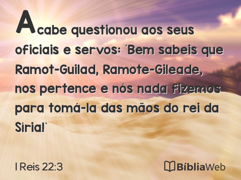 I Reis 22:3 em imagem para compartilhar