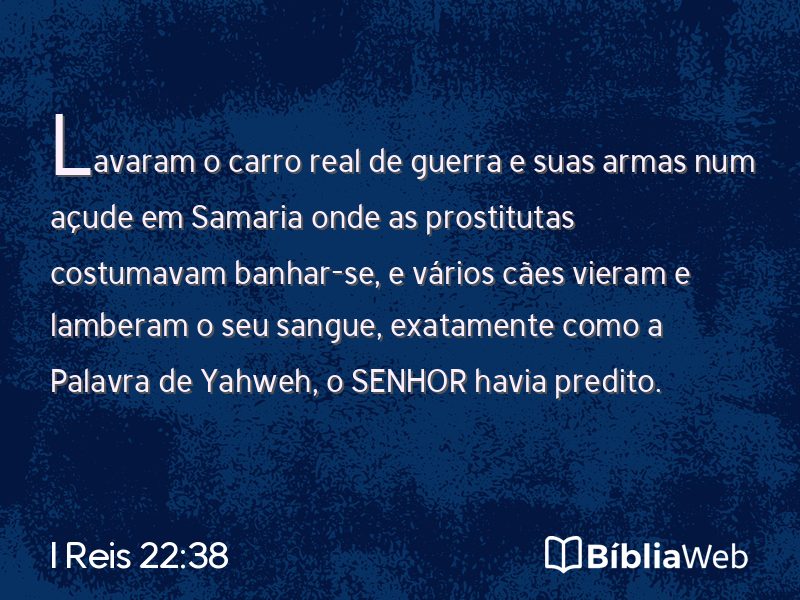 I Reis 22:38 em imagem para compartilhar