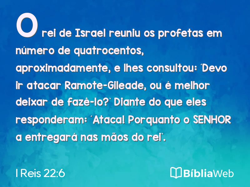 I Reis 22:6 em imagem para compartilhar