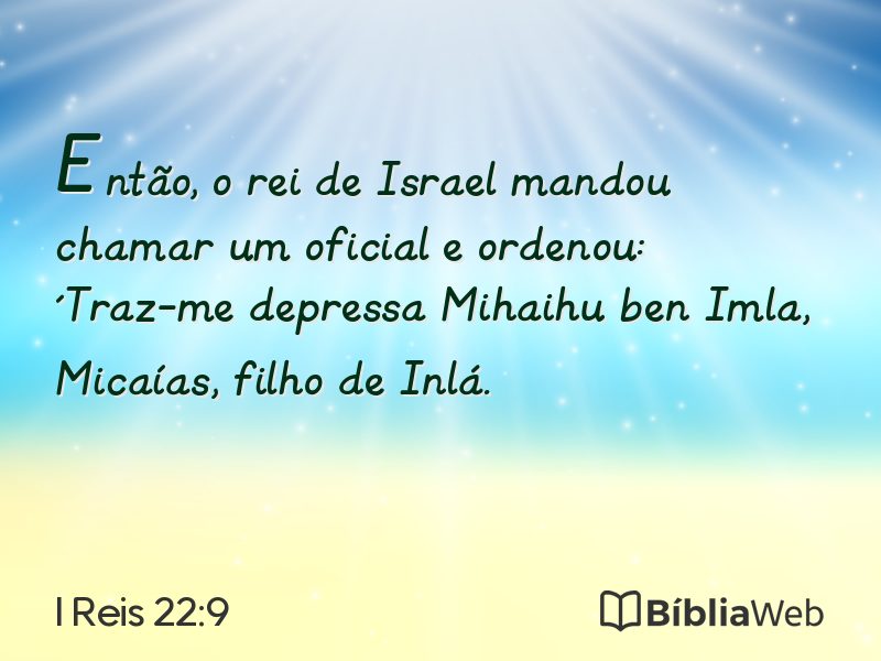 I Reis 22:9 em imagem para compartilhar