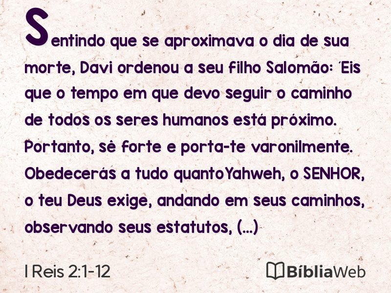 I Reis 2:1-12 em imagem para compartilhar