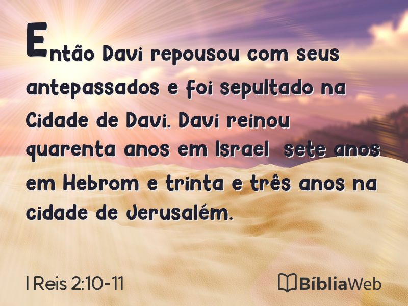 I Reis 2:10-11 em imagem para compartilhar