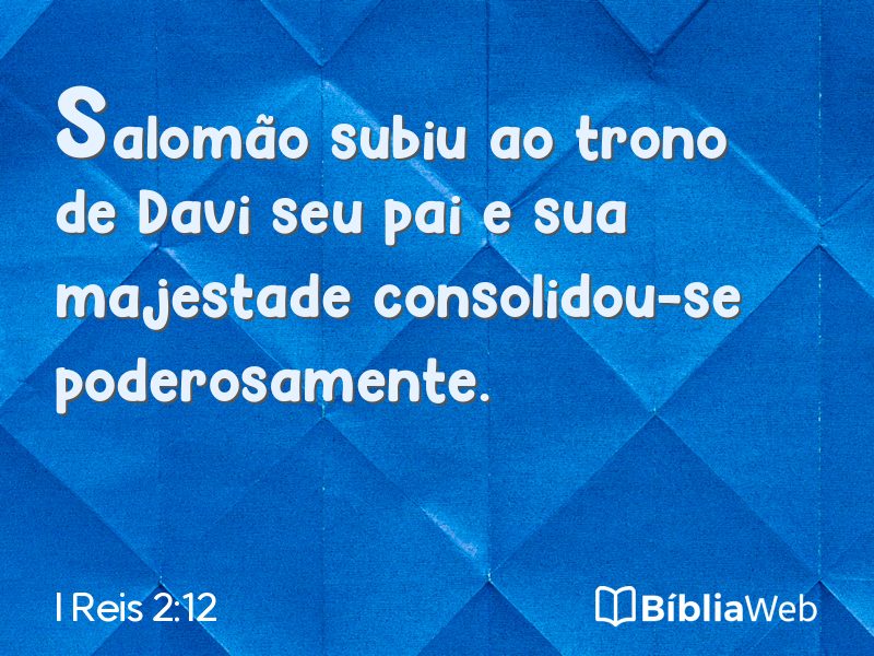 I Reis 2:12 em imagem para compartilhar