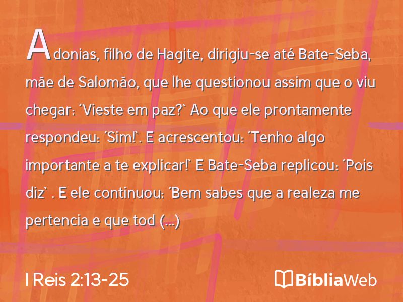 I Reis 2:13-25 em imagem para compartilhar