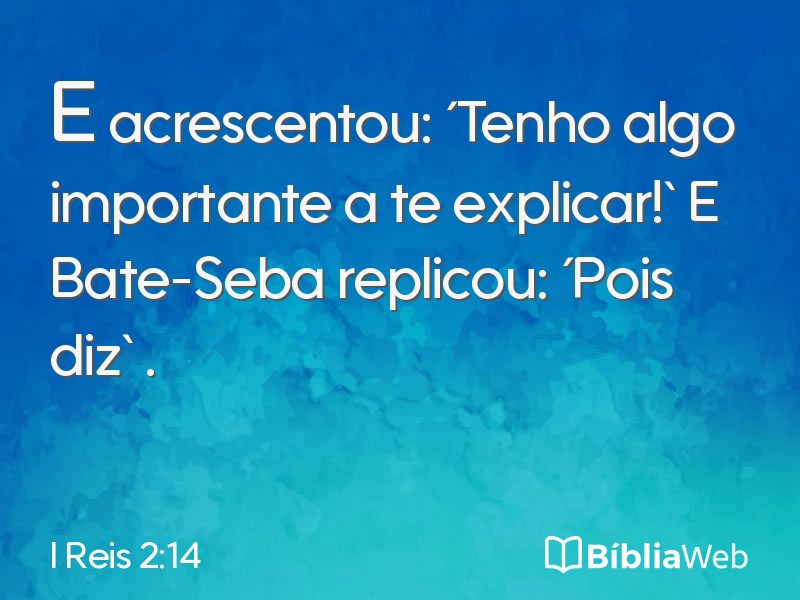 I Reis 2:14 em imagem para compartilhar
