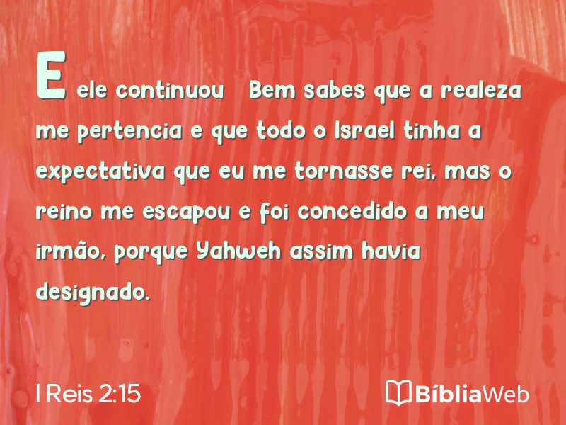 I Reis 2:15 em imagem para compartilhar