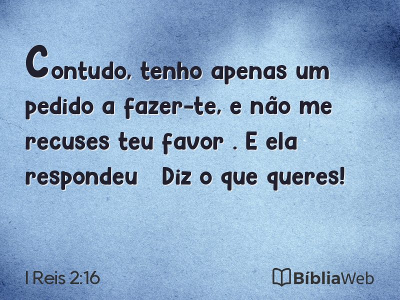 I Reis 2:16 em imagem para compartilhar