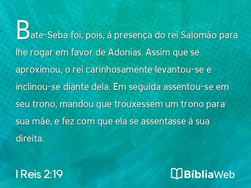 I Reis 2:19 em imagem para compartilhar
