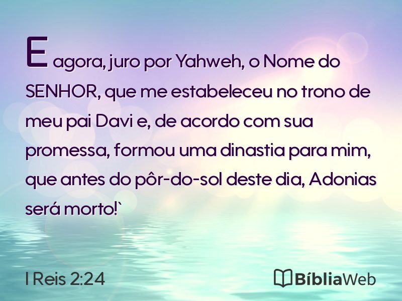I Reis 2:24 em imagem para compartilhar