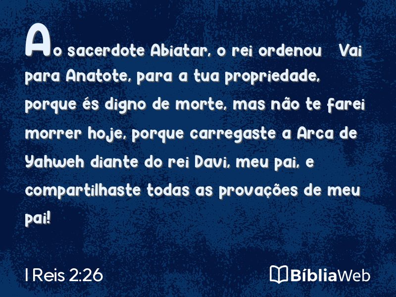I Reis 2:26 em imagem para compartilhar