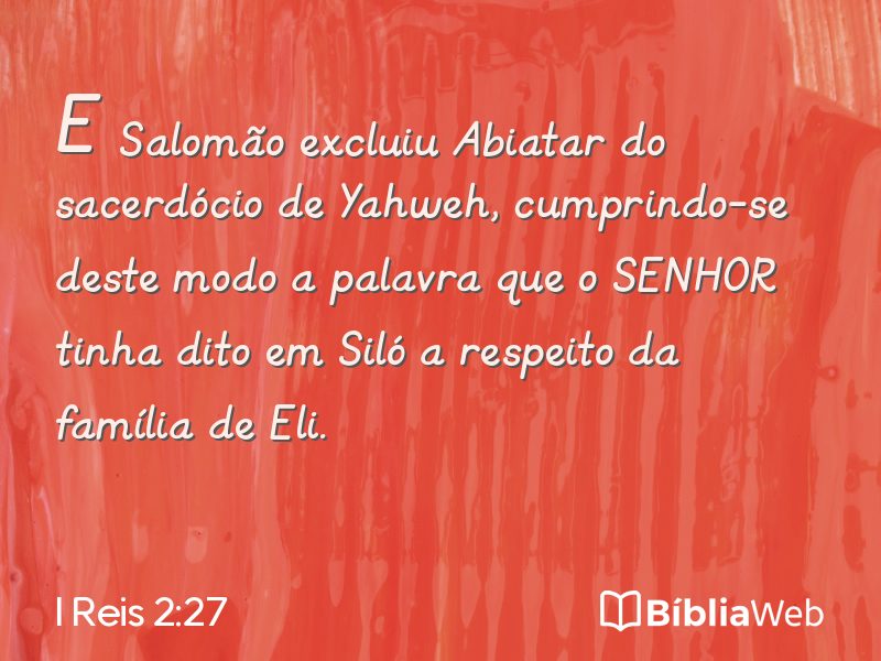I Reis 2:27 em imagem para compartilhar