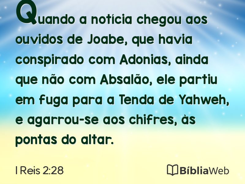 I Reis 2:28 em imagem para compartilhar