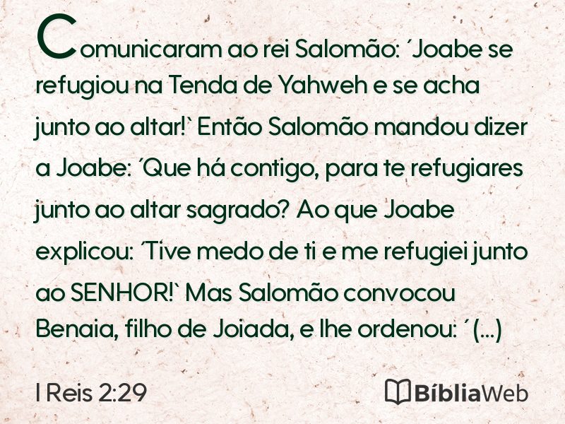I Reis 2:29 em imagem para compartilhar