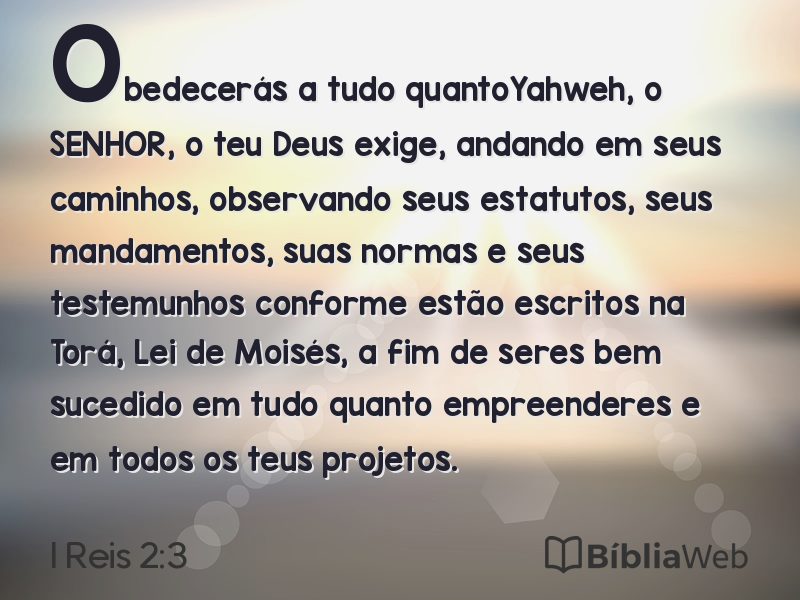 I Reis 2:3 em imagem para compartilhar