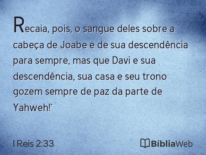 I Reis 2:33 em imagem para compartilhar