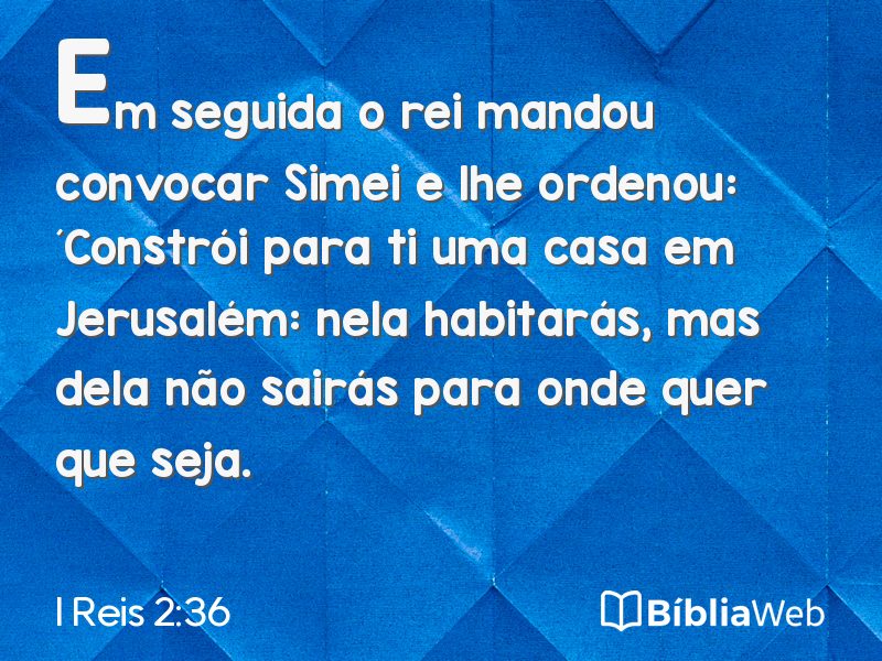I Reis 2:36 em imagem para compartilhar