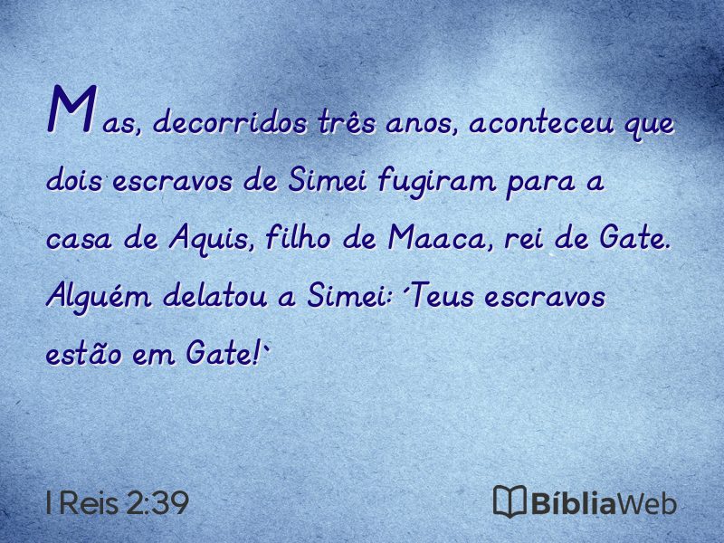 I Reis 2:39 em imagem para compartilhar