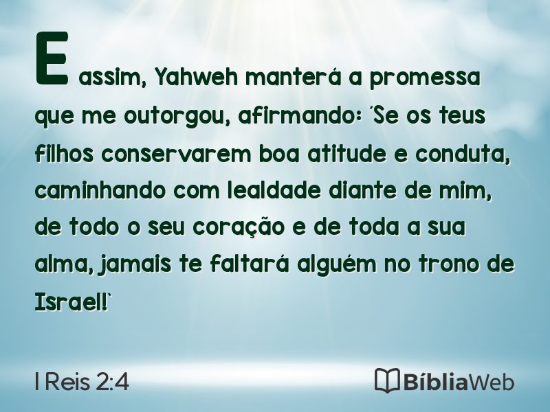 I Reis 2:4 em imagem para compartilhar
