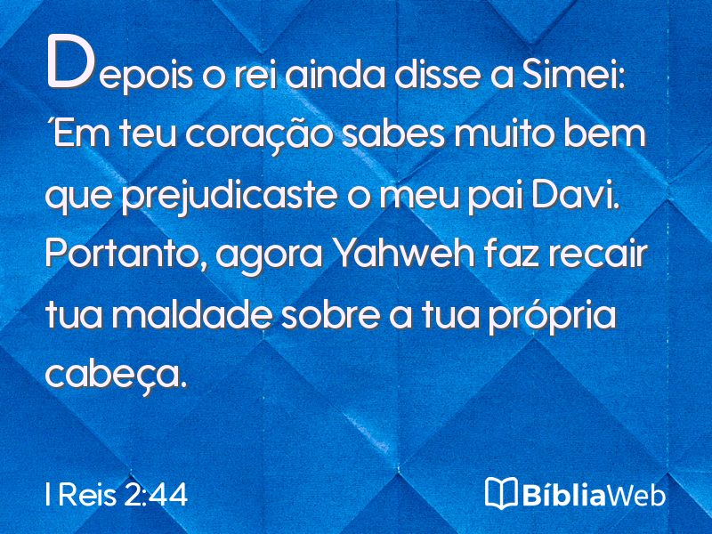 I Reis 2:44 em imagem para compartilhar
