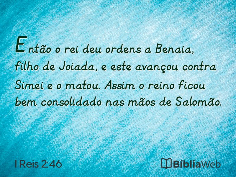 I Reis 2:46 em imagem para compartilhar