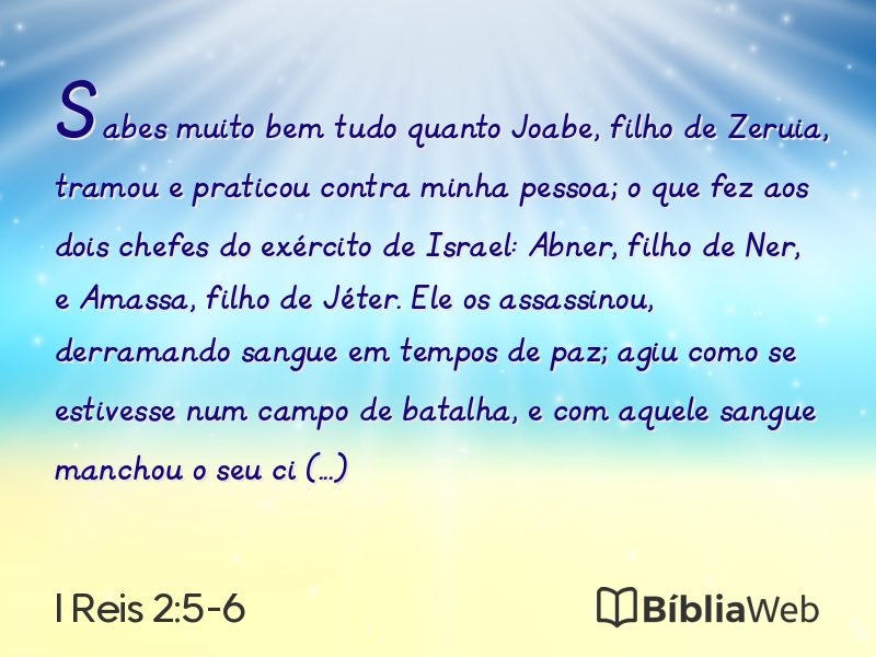 I Reis 2:5-6 em imagem para compartilhar
