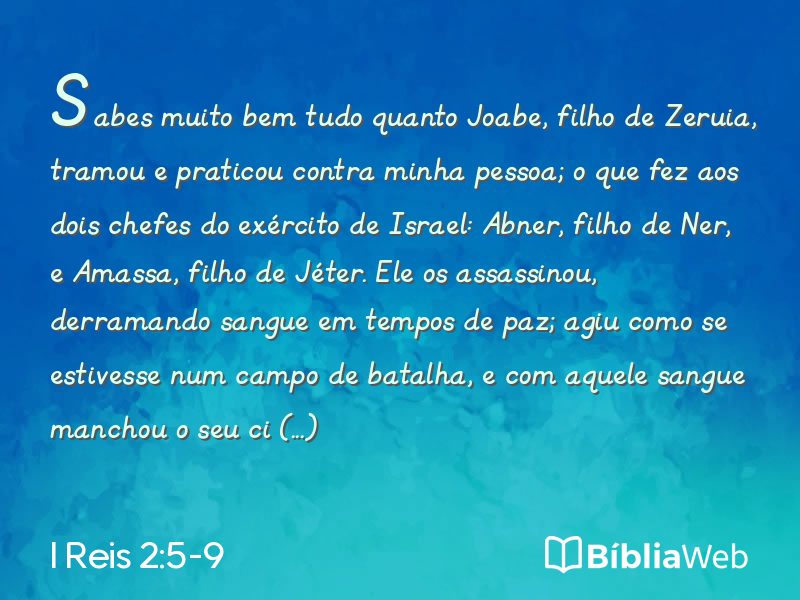 I Reis 2:5-9 em imagem para compartilhar