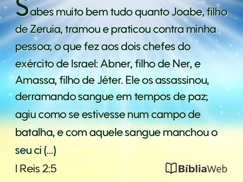 I Reis 2:5 em imagem para compartilhar