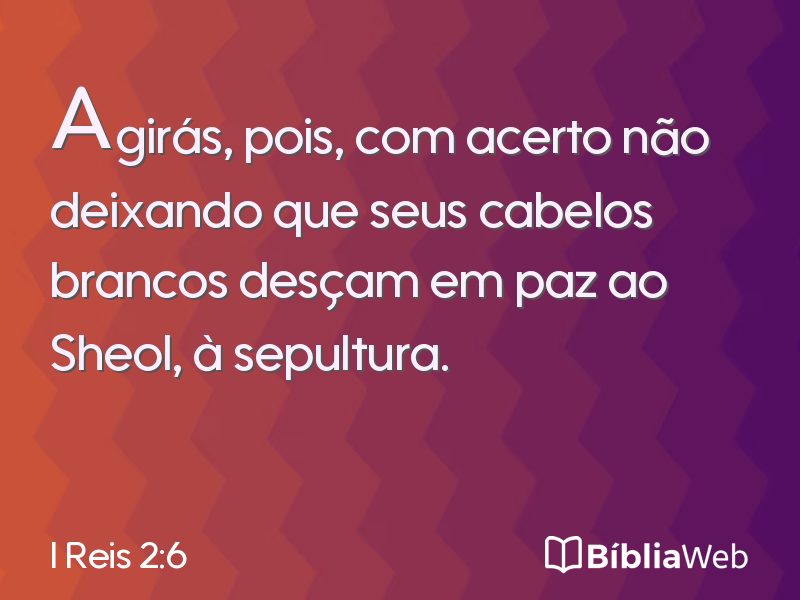 I Reis 2:6 em imagem para compartilhar