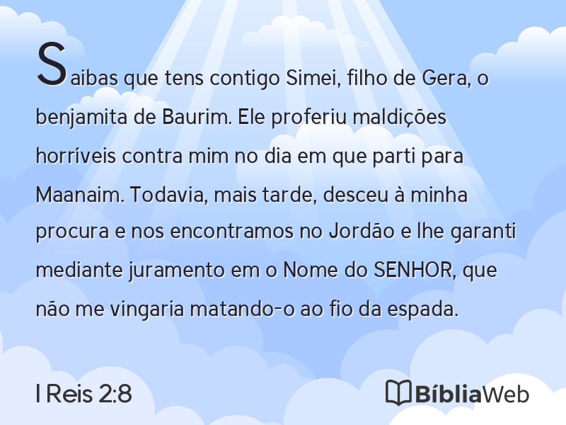 I Reis 2:8 em imagem para compartilhar