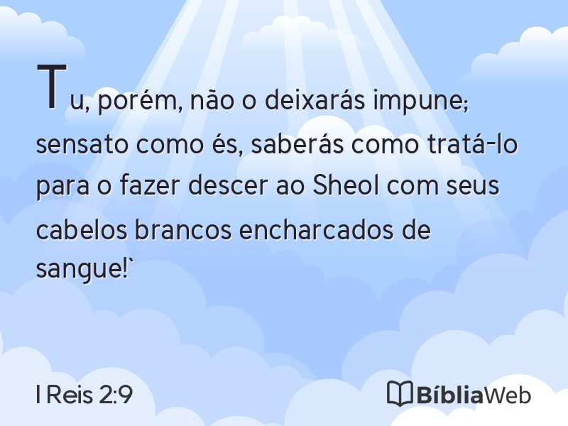 I Reis 2:9 em imagem para compartilhar
