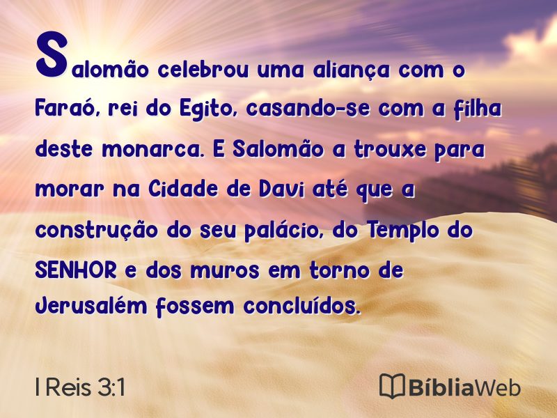 I Reis 3:1 em imagem para compartilhar