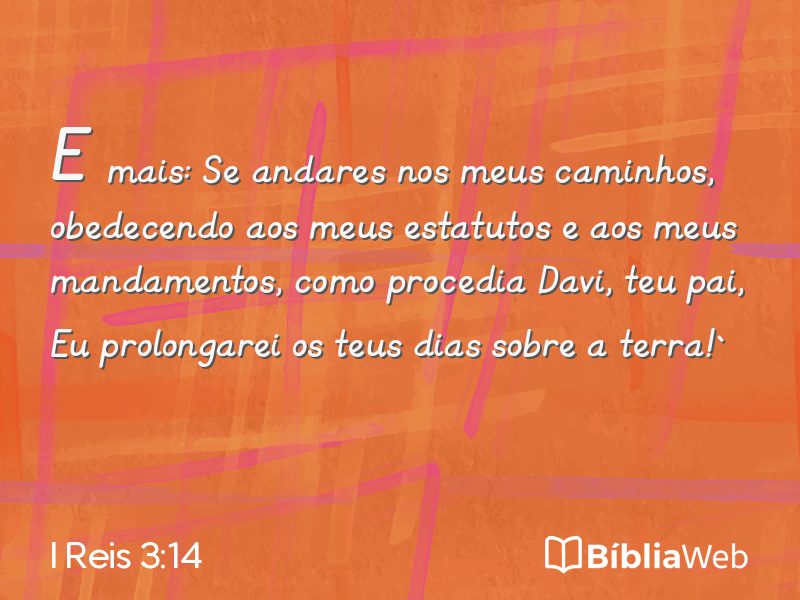 I Reis 3:14 em imagem para compartilhar