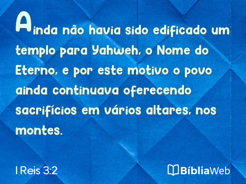 I Reis 3:2 em imagem para compartilhar