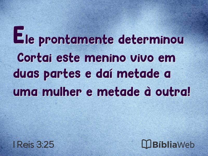 I Reis 3:25 em imagem para compartilhar