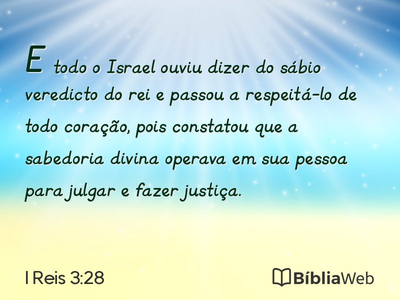 I Reis 3:28 em imagem para compartilhar