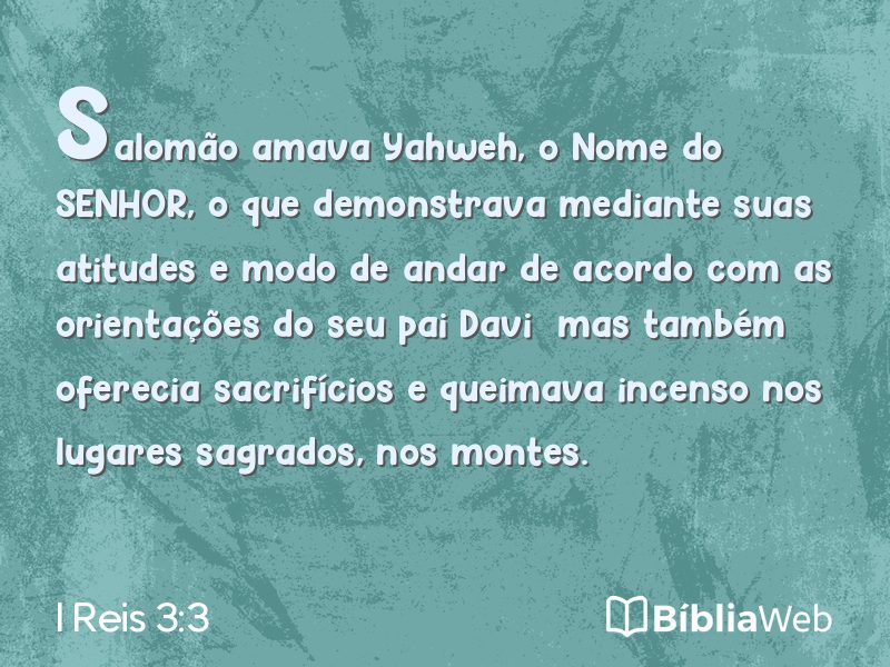 I Reis 3:3 em imagem para compartilhar