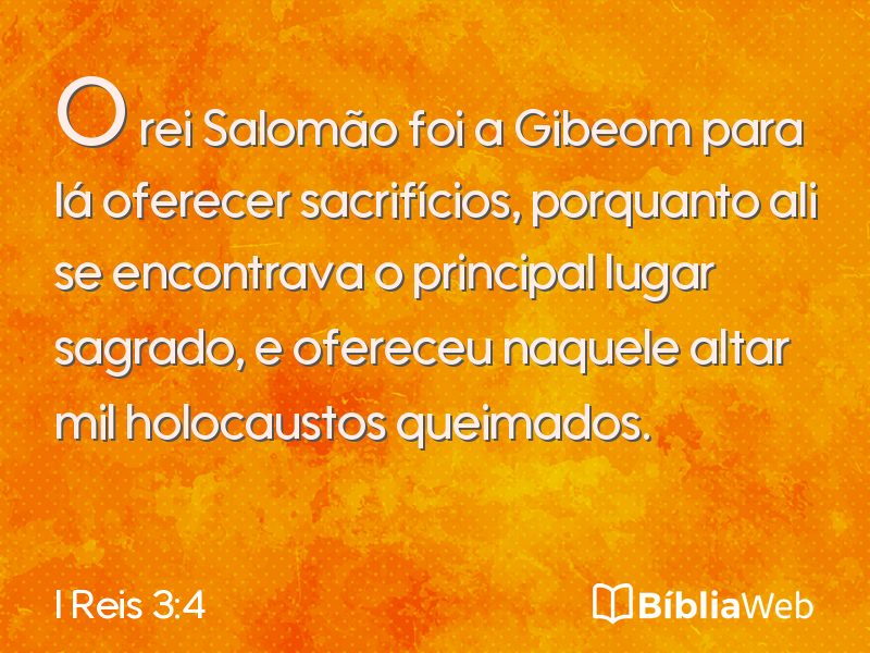 I Reis 3:4 em imagem para compartilhar