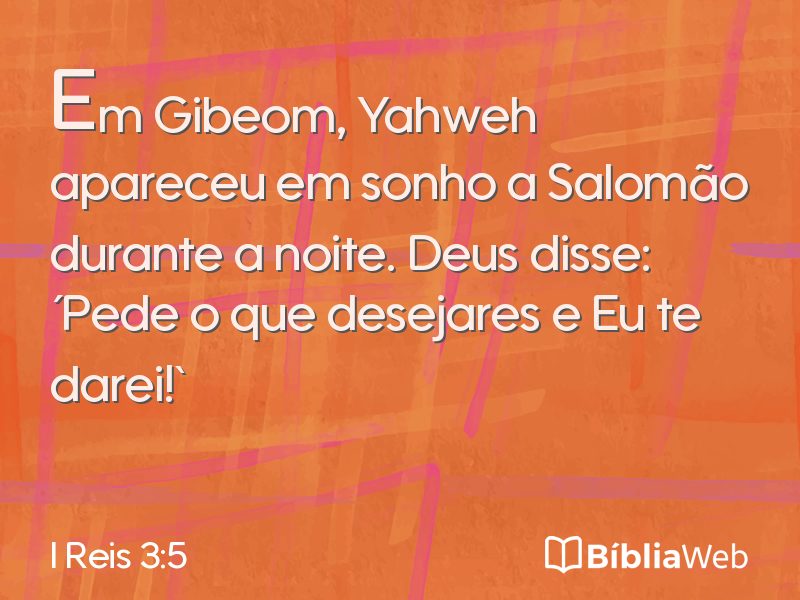 I Reis 3:5 em imagem para compartilhar