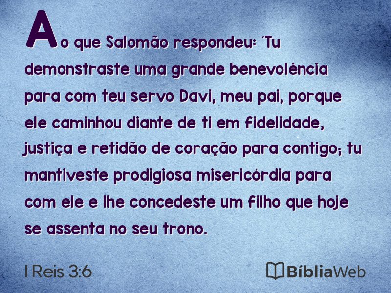 I Reis 3:6 em imagem para compartilhar