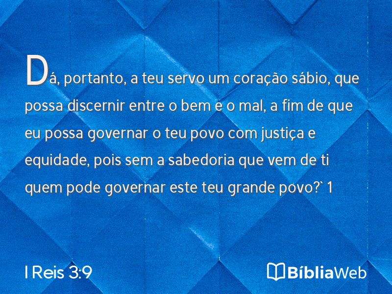 I Reis 3:9 em imagem para compartilhar