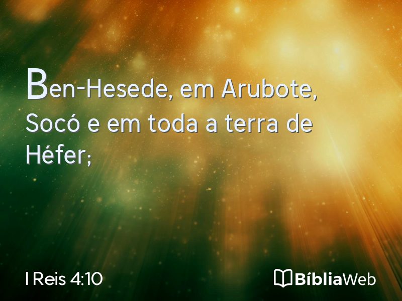 I Reis 4:10 em imagem para compartilhar
