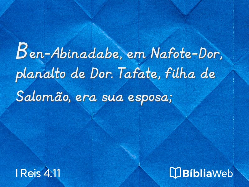 I Reis 4:11 em imagem para compartilhar