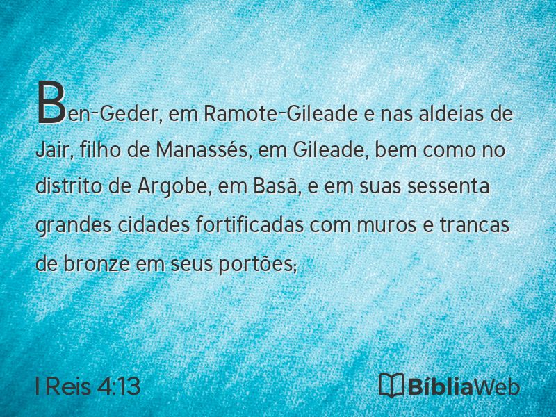 I Reis 4:13 em imagem para compartilhar