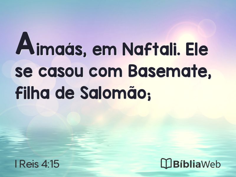I Reis 4:15 em imagem para compartilhar