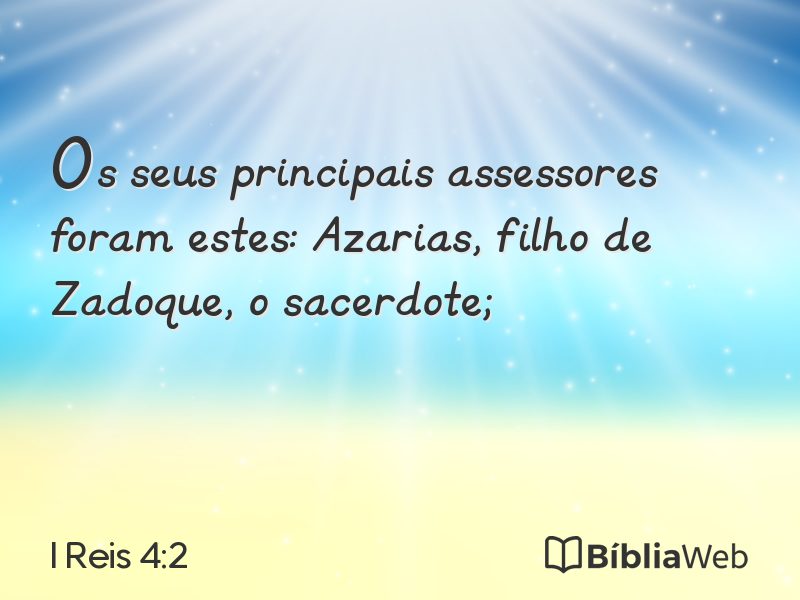I Reis 4:2 em imagem para compartilhar