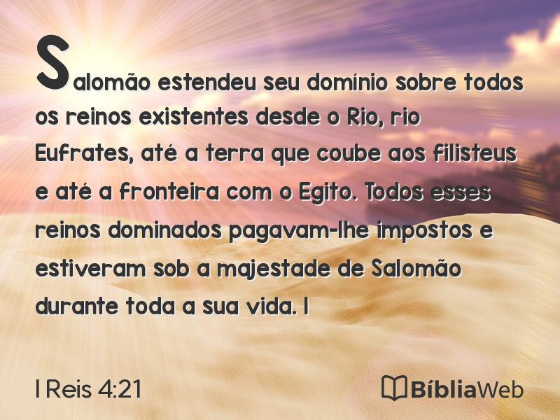 I Reis 4:21 em imagem para compartilhar