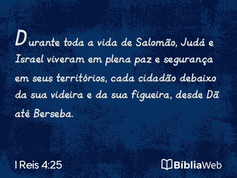 I Reis 4:25 em imagem para compartilhar