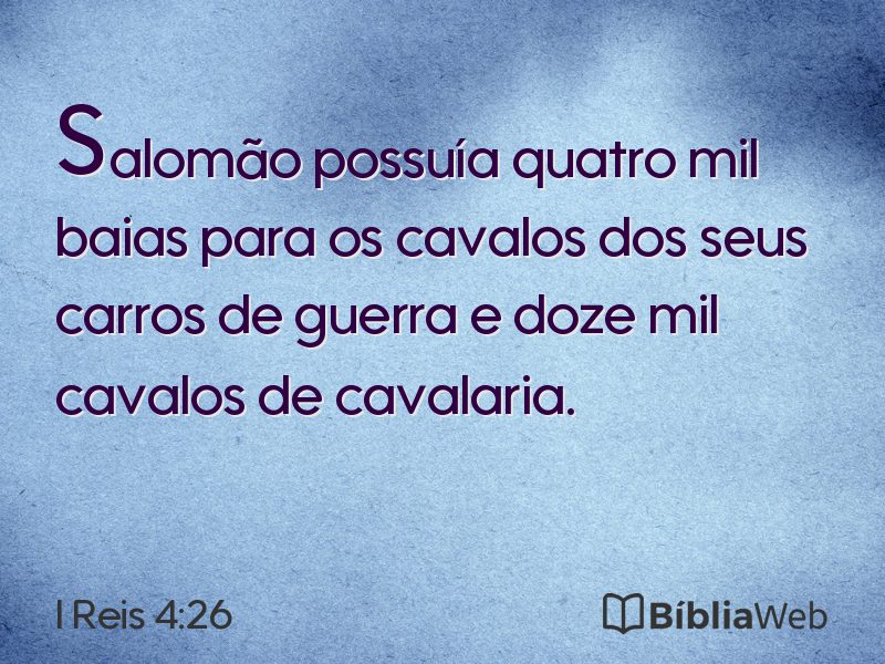 I Reis 4:26 em imagem para compartilhar