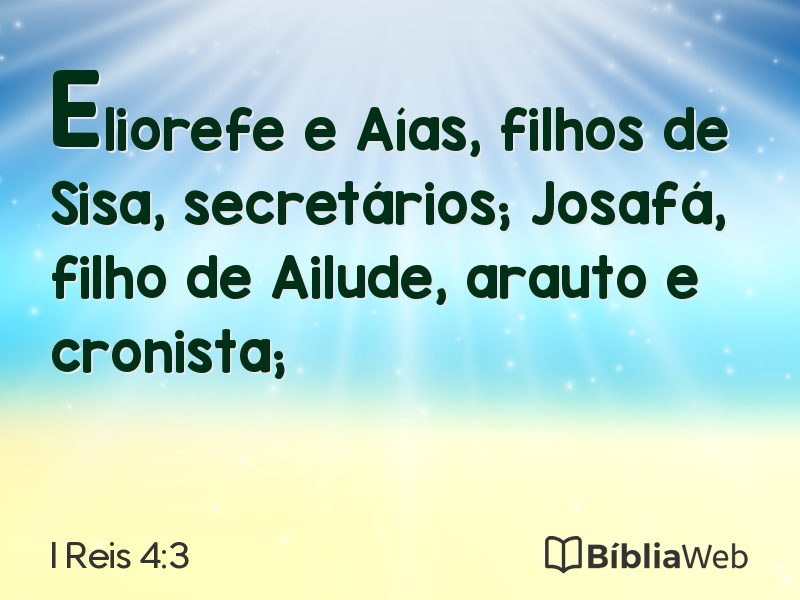 I Reis 4:3 em imagem para compartilhar